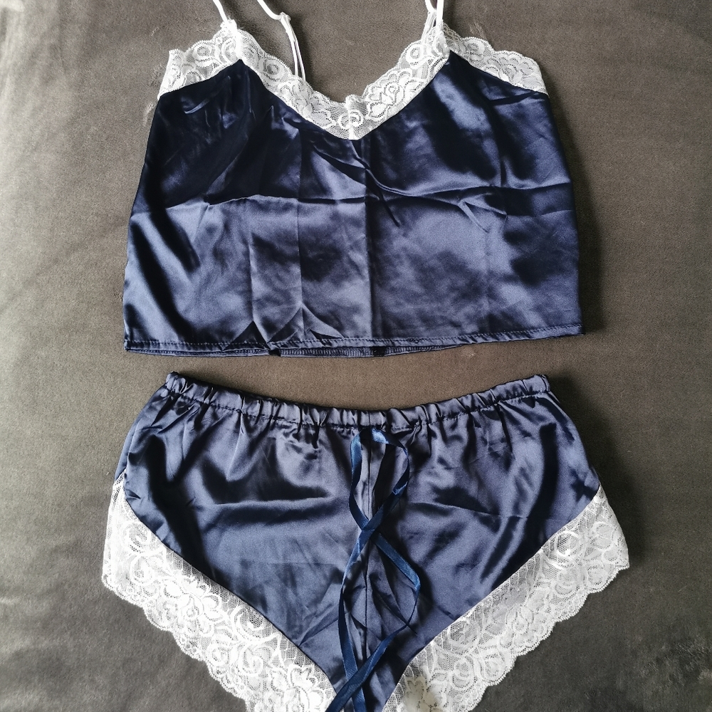 Blue Silk lingerie